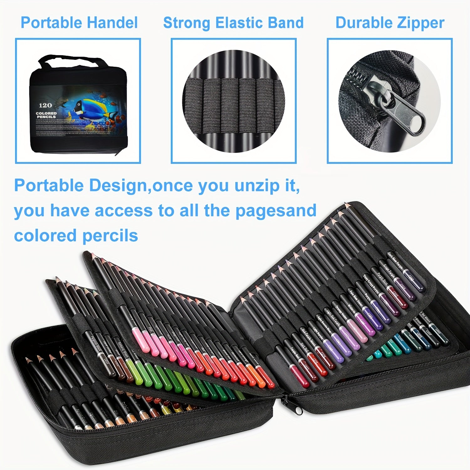 120 Colored Pencils Set in Carrying Case