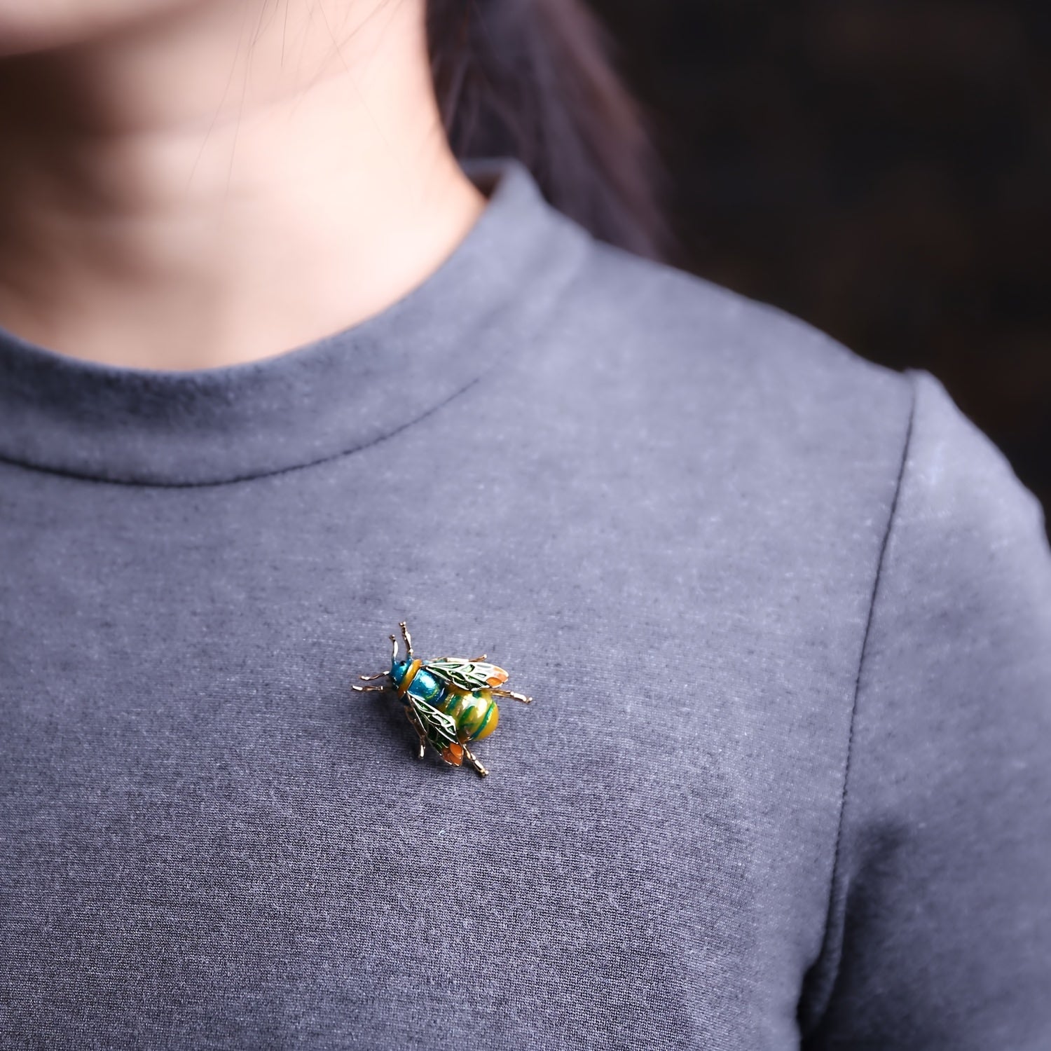 Colorful Bee Shape Brooch Animal Insect Theme Corsage Pin 1 Pc