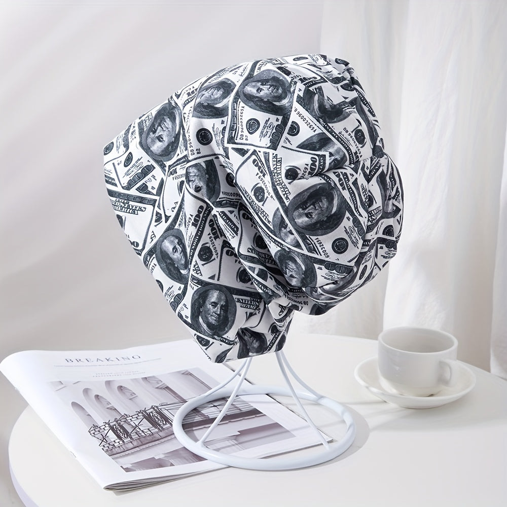Men's Dollar Print Turban Hat Stacking Cap