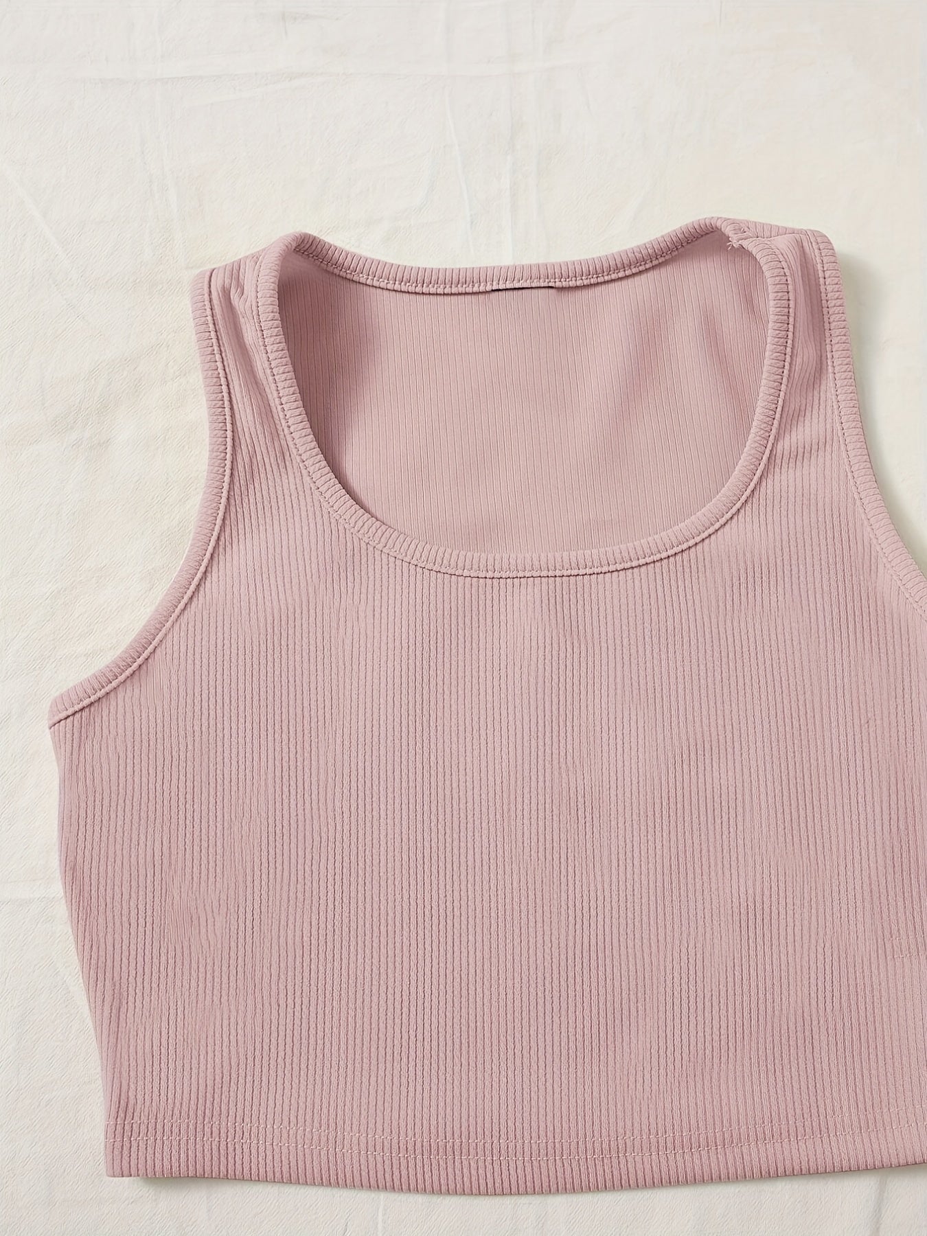 Ribbed Crop Tank Top & Shorts Set