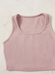  Ribbed Crop Tank Top & Shorts Set