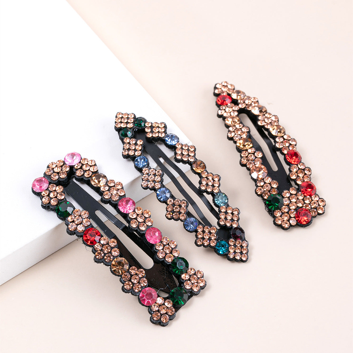 Rhinestone Snap Hair Clips Crystal Metal Hair Barrettes Wedding Hair Accessories