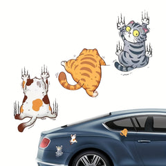 Funny Cat Car Stickers Decals Cartoon Motorcycle Accessories