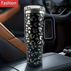 40oz Car Tumbler w/ Handle & Straw Lid Stainless Steel Vacuum Insulated Cup