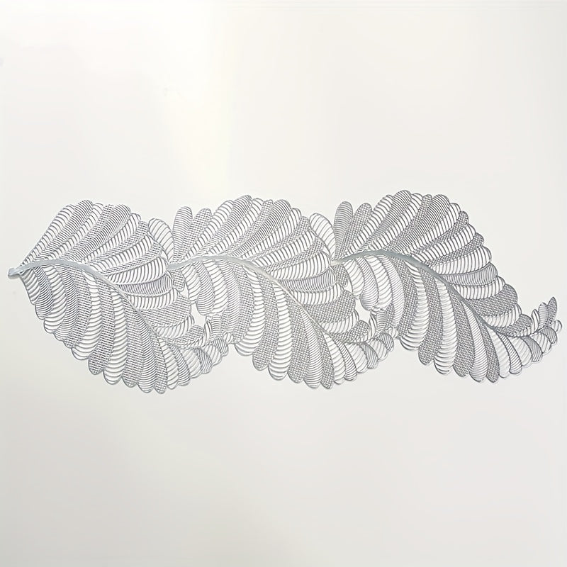 Heat Insulating PVC Table Mat with Hollow Leaf Design