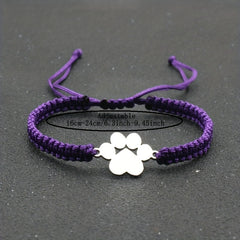Adjustable Stainless Steel Dog Paw Bracelet for Men