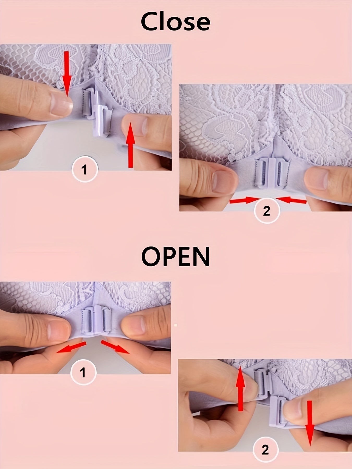Floral Lace Push Up Bras Breathable Front Buckle Intimates Women's Lingerie