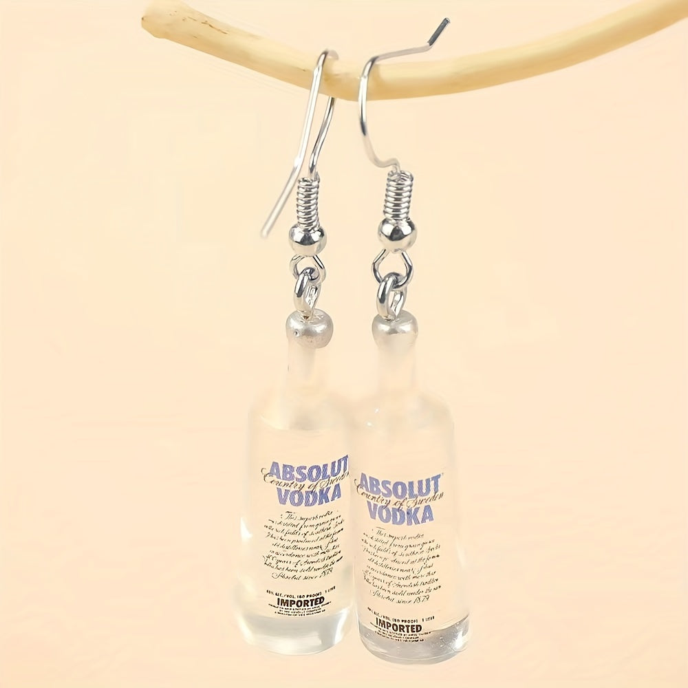 Resin Wine Bottle Hook Earrings Creative Gift For Women Girls