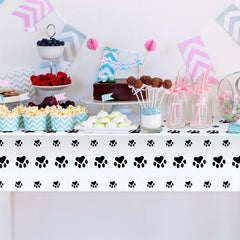 Dog Footprints And Paws Party Tablecloth