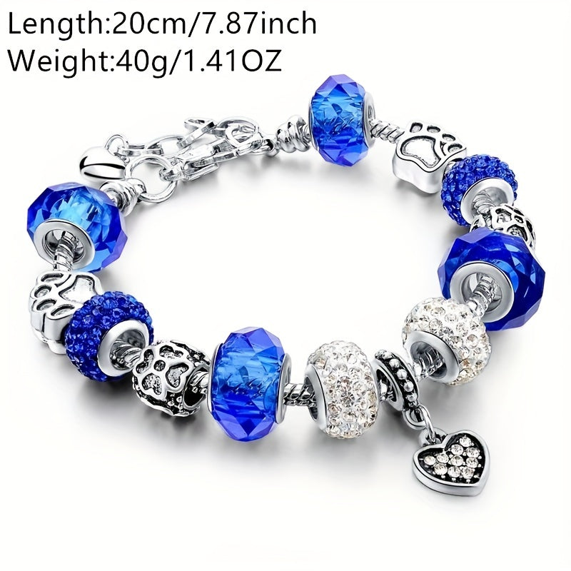 Love Heart Bracelet Silvery Bead Bangle Jewelry