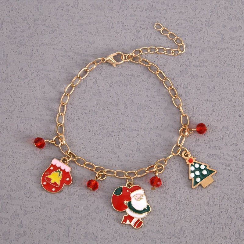 Halloween Christmas Bracelet Santa Claus Snowman Crystal Bracelet