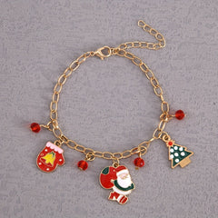 Halloween Christmas Bracelet Santa Claus Snowman Crystal Bracelet