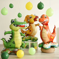 Standing Triceratops Tyrannosaurus Rex Shaped Aluminum Film Balloon