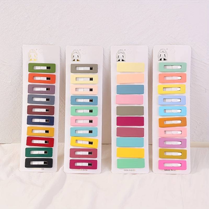 10pcs Square Hair Clip Summer Side Clips for Baby Girls