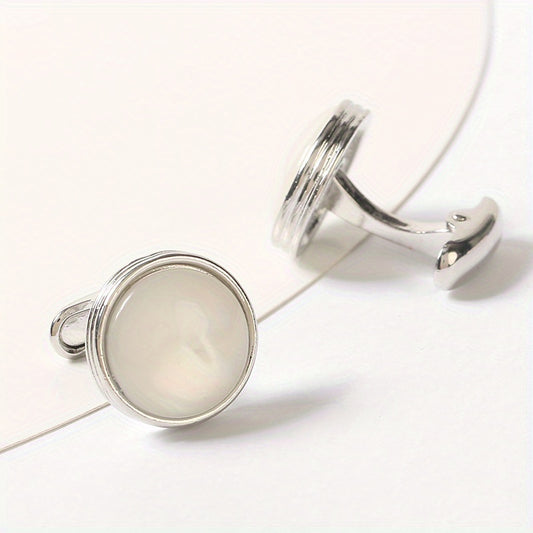 Crystal Inlaid Button Cufflinks Wedding Accessories