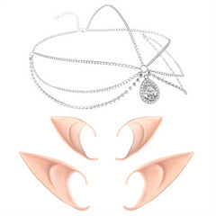 Vintage Crystal Elf Ears Headpiece Set