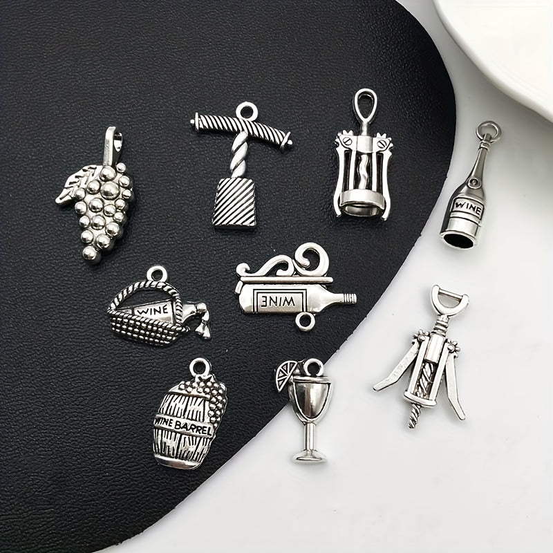 21pcs Wine Bottle Opener Shape Pendants for DIY Jewelry Making