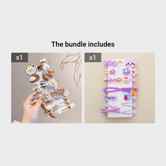 14pcs Cartoon Animal Shape Hair Clips Girls Hair Accessories Set