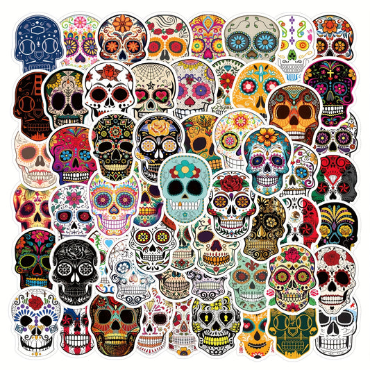 60pcs Flower Skull Stickers Pack