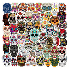 60pcs Flower Skull Stickers Pack
