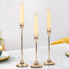 Set Of 3 Candlestick Holders Metal Candle Stick Holders For Table Centerpiece
