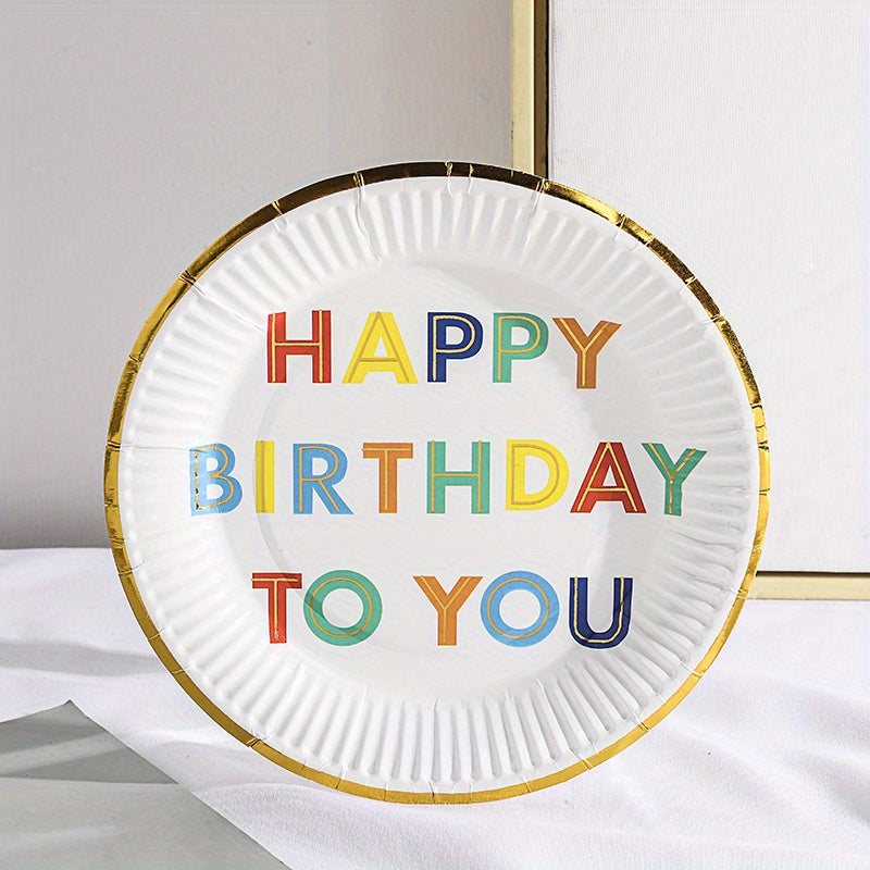 20Pcs 17 78 Cm Colour Printed Foil Stamped Disposable Paper Plates