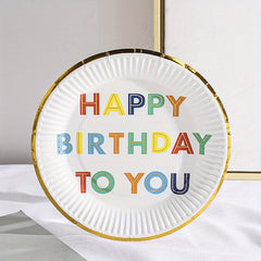 20Pcs 17 78 Cm Colour Printed Foil Stamped Disposable Paper Plates