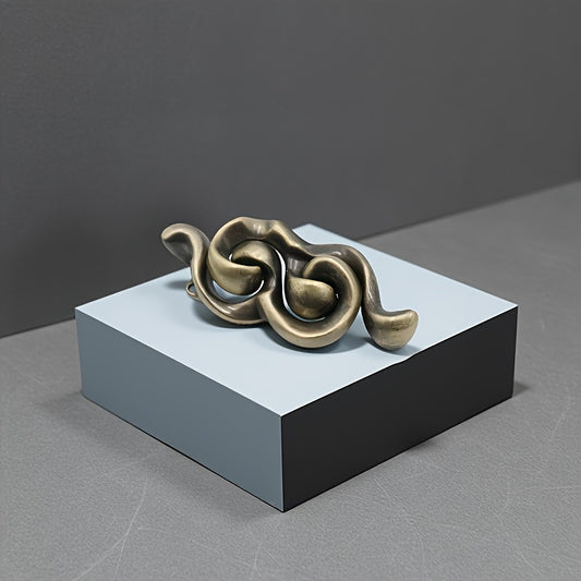 Adult Bronze Metal Puzzle Toy - Portable Brain Teaser Game