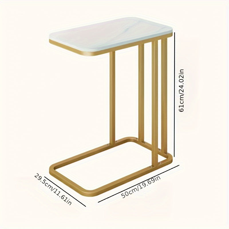 C Shaped Side Table for Living Room Round Table