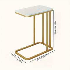 C Shaped Side Table for Living Room Round Table