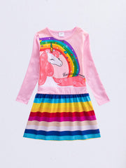 Girls Cartoon Anime Unicorn Dress