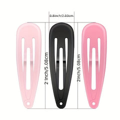 100pcs Colorful Snap Clip Metal Hair Clip for Women Girls