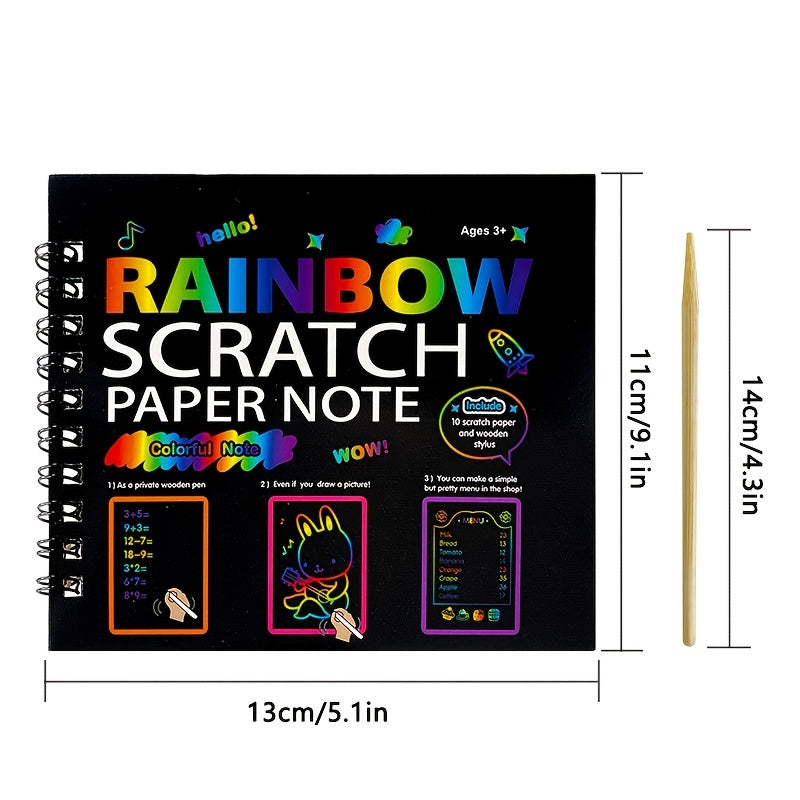 2pcs Rainbow Scratch Art Notebook - Creative Set for Teens