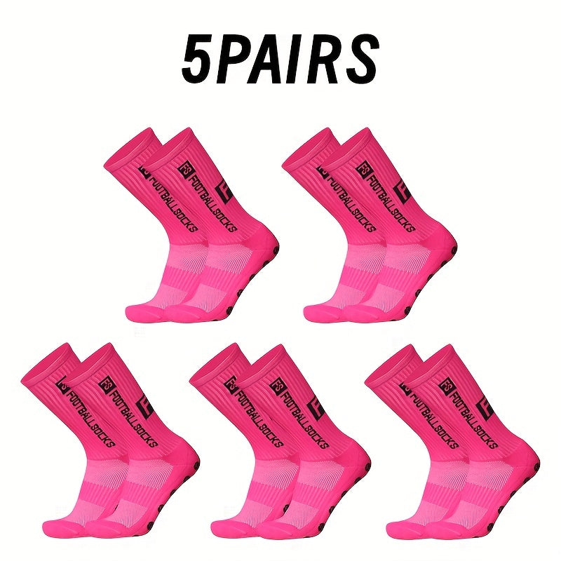 5 pairs Unisex Letter Pattern Mid calf Football Socks