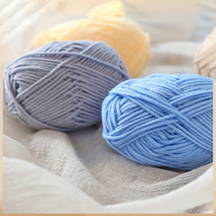 4-Strand Combed Milk Cotton Wool Yarn Ball for Crochet Doll Making