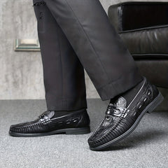 Men's Textured Non-Slip Dress Loafers