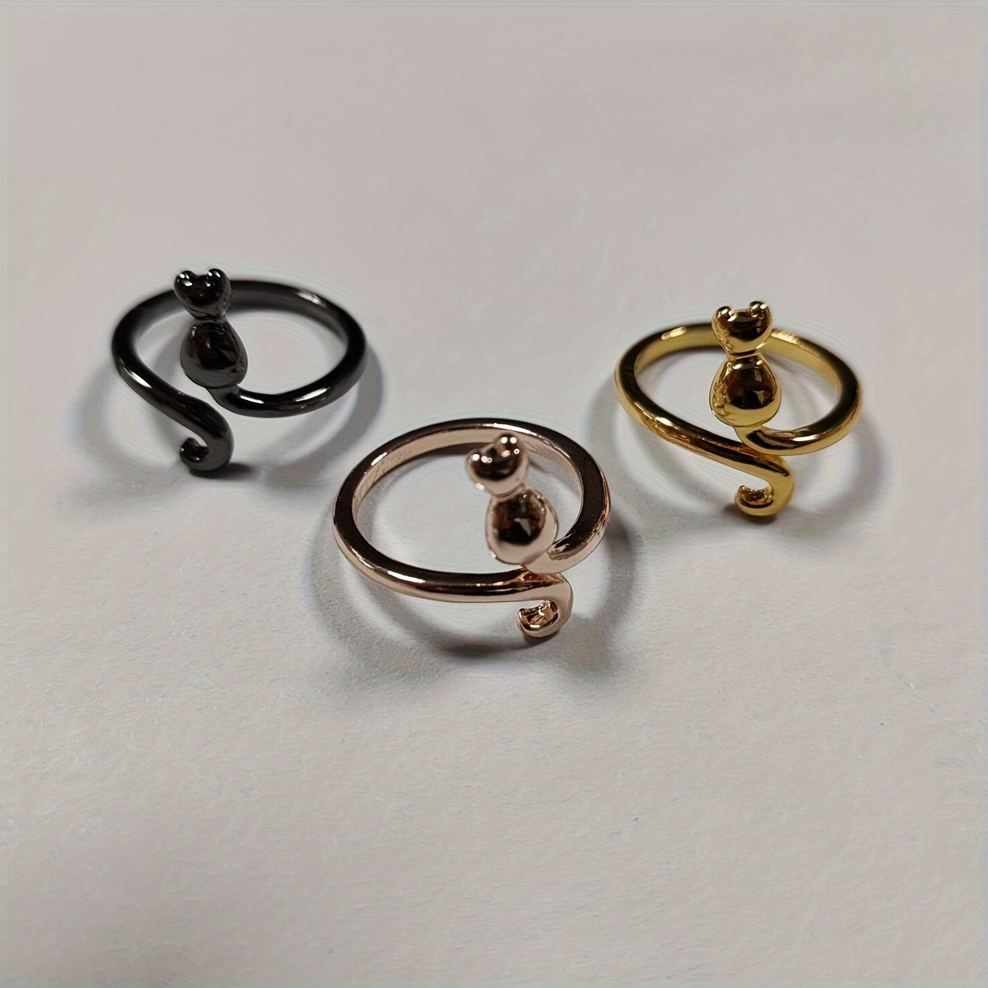 2pcs Cartoon Kitten Crochet Ring for Finger Knitting