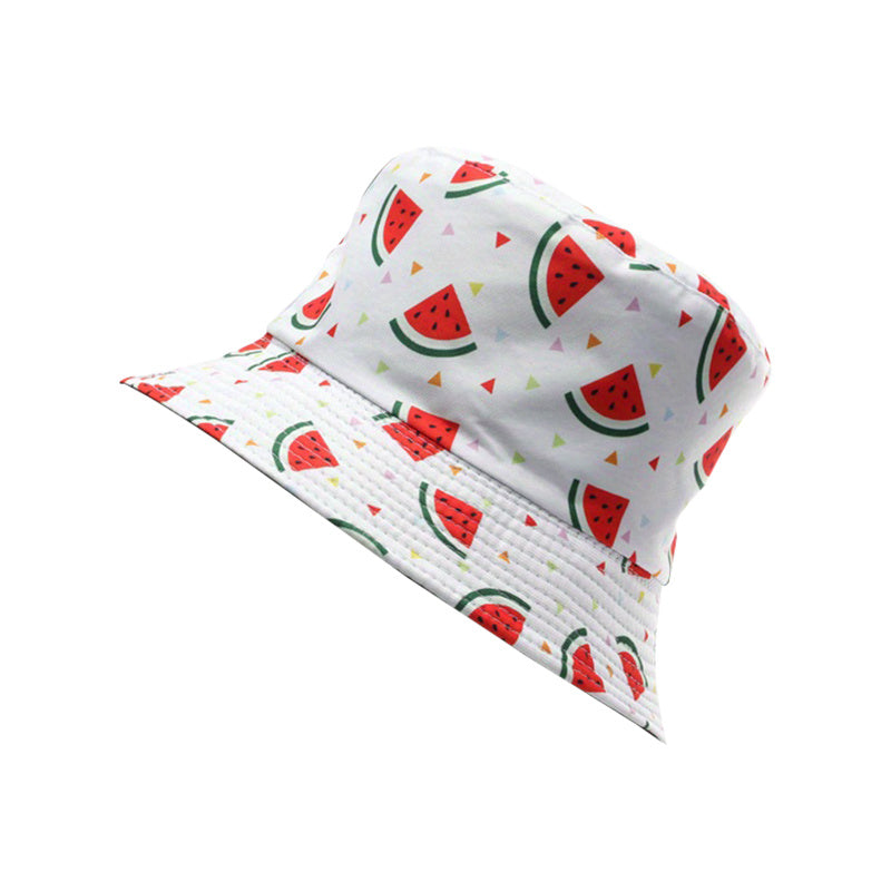 Men's Sunscreen Sunshade Sun Hat Fruit Pattern Print Double-sided Bucket Hat