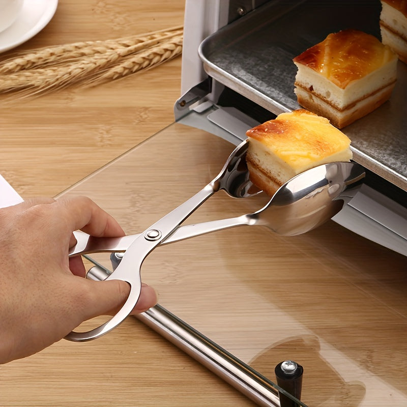 1pc Stainless Steel Kitchen Tongs Salad Clips Multipurpose Kitchen Clips