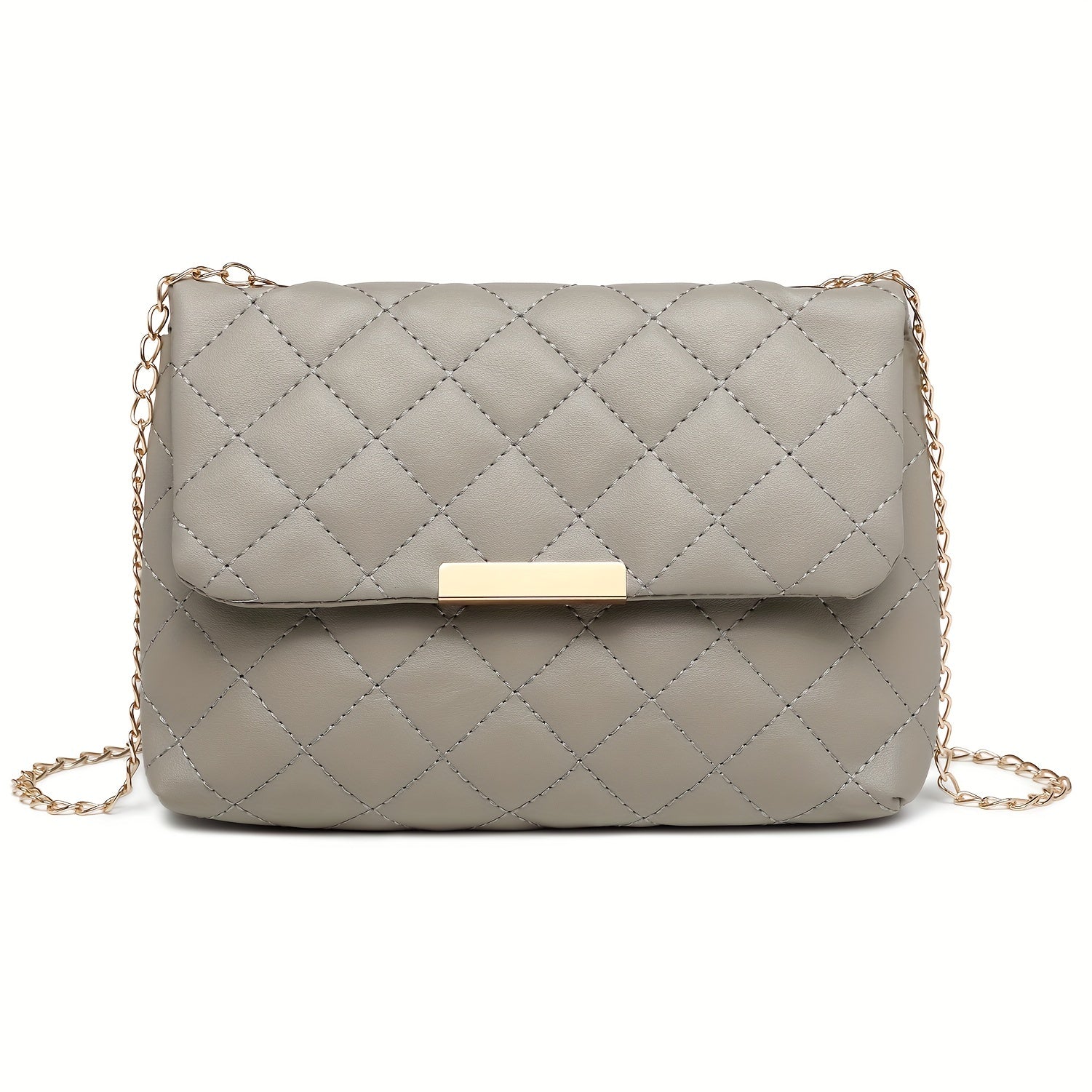 Argyle Quilted Shoulder Bag Chain Crossbody Bag Small Flap Square Purse