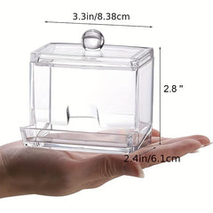 Clear Acrylic Cotton Swab Holder Bathroom Canister