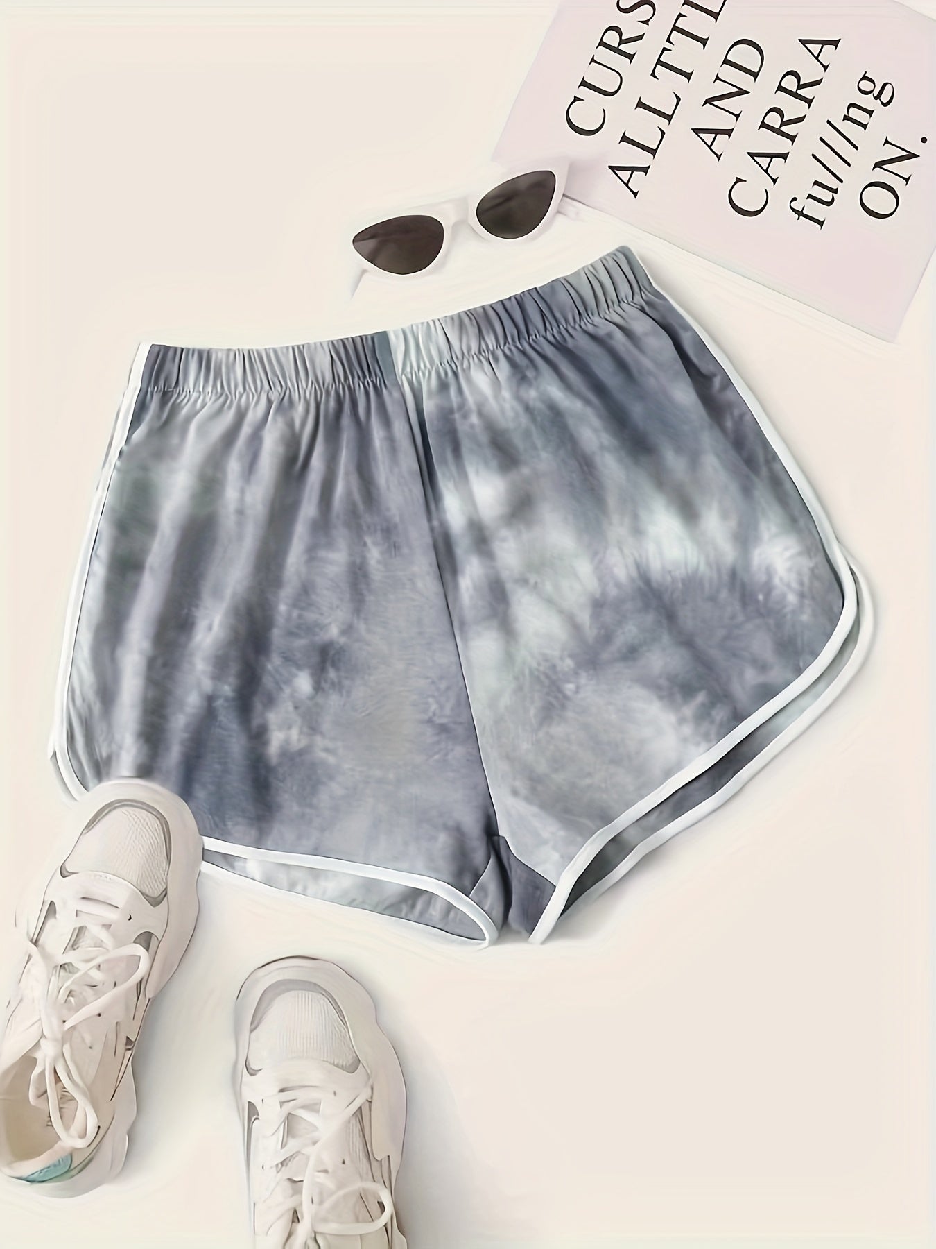Women's Plus Tie Dye High Rise Sporty Shorts