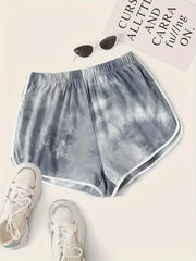 Women's Plus Tie Dye High Rise Sporty Shorts