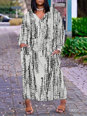  Tie Dye V-Neck Maxi Dress with Pockets