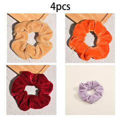 Soft Velvet Elastic Hair TIE Scrunchies Solid Rubber Band Hair Accessories