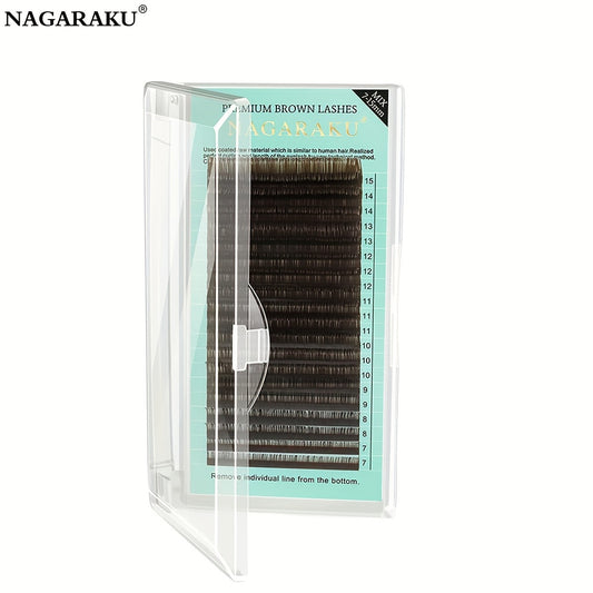 Natural Brown Eyelash Extensions 0.15mm C D Curling 7-15mm Mix Length