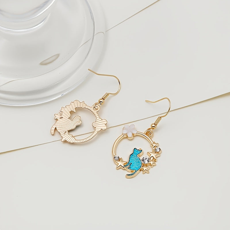 Kitten Geometric Dangle Earrings - Cat Ear Jewelry