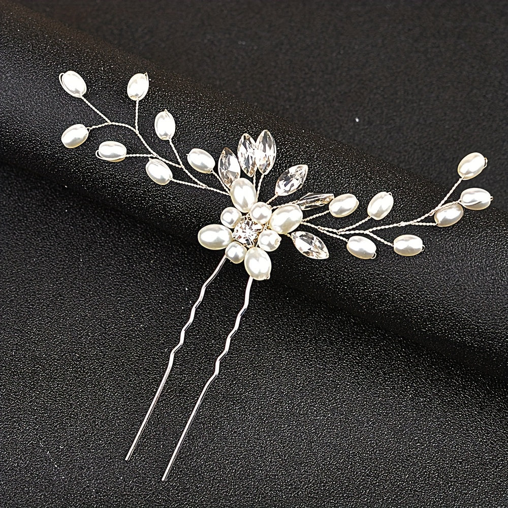 Vintage Faux Pearl Hair Stick for Wedding Party Wear