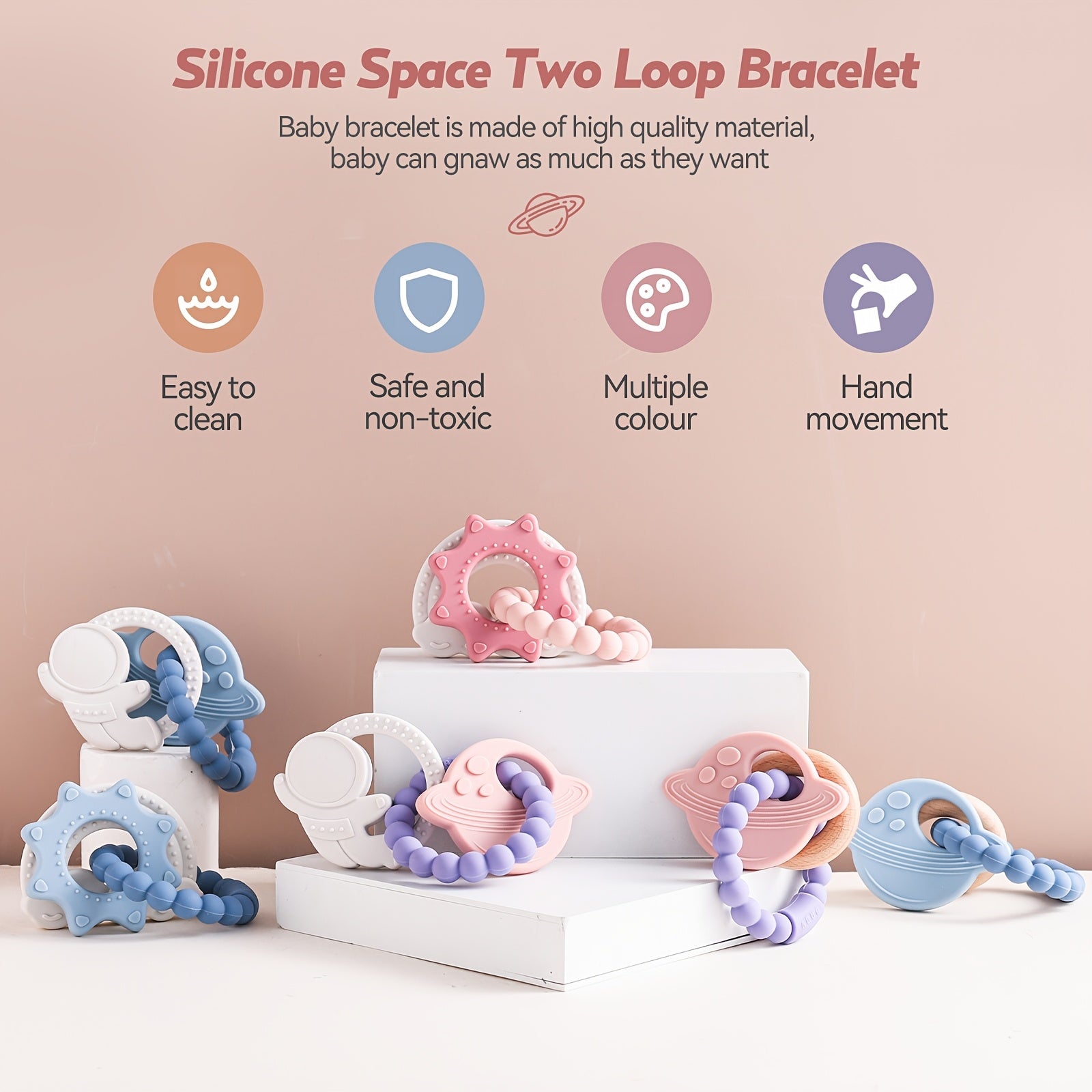 Silicone Teething Toy for Babies Non Toxic Bracelet