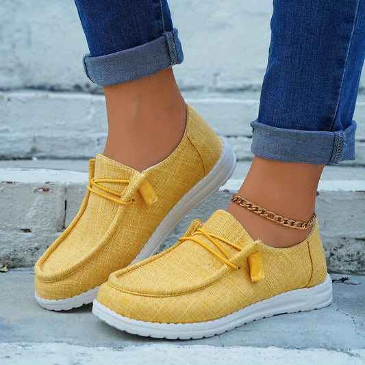 Women's Lightweight Canvas Shoes Lace Up Low Top Comfortable Outdoor Shoes